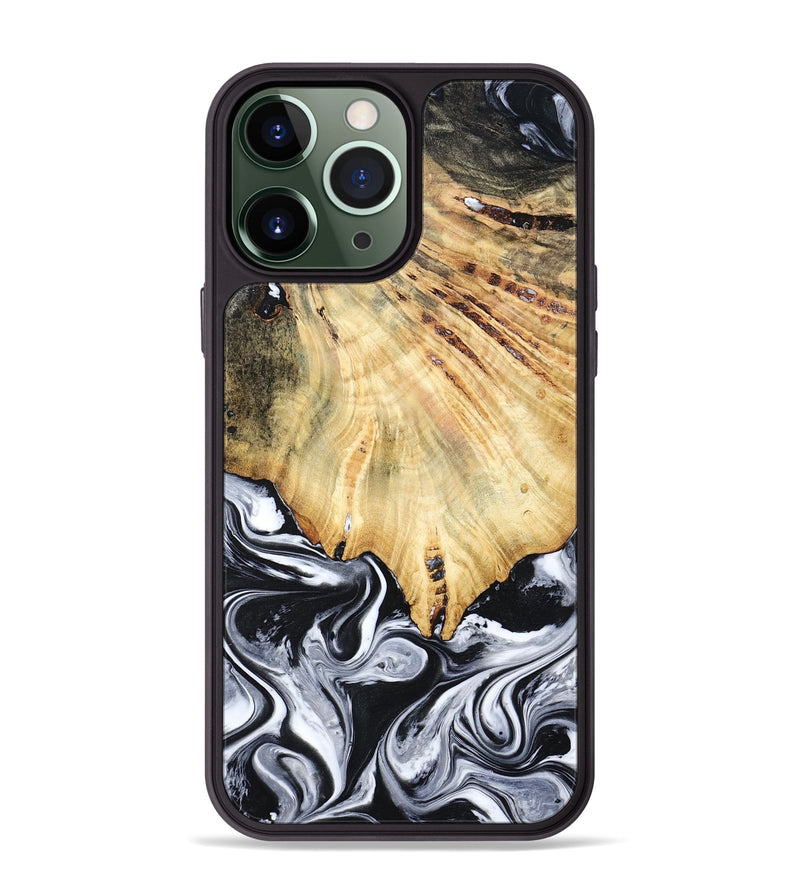 iPhone 13 Pro Max Wood Phone Case - Jemma (Black & White, 782289)