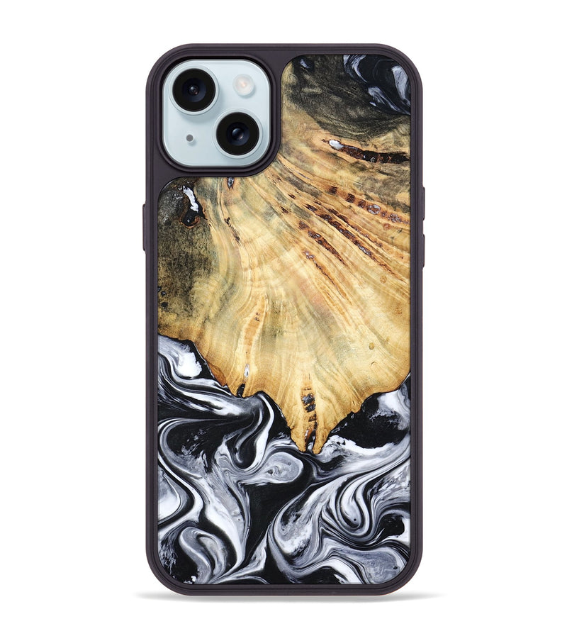 iPhone 15 Plus Wood Phone Case - Jemma (Black & White, 782289)