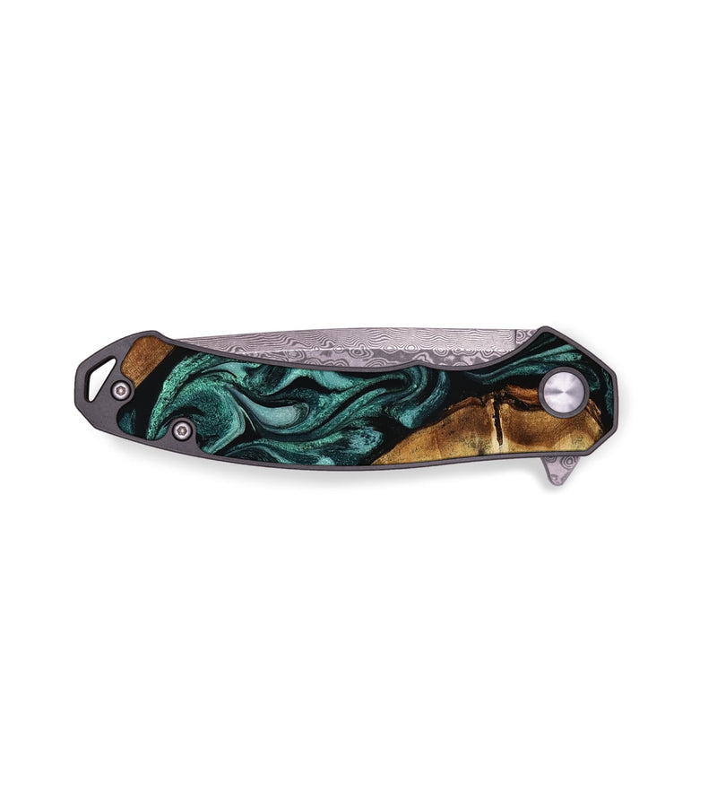 EDC Wood Pocket Knife - America (Green, 782303)