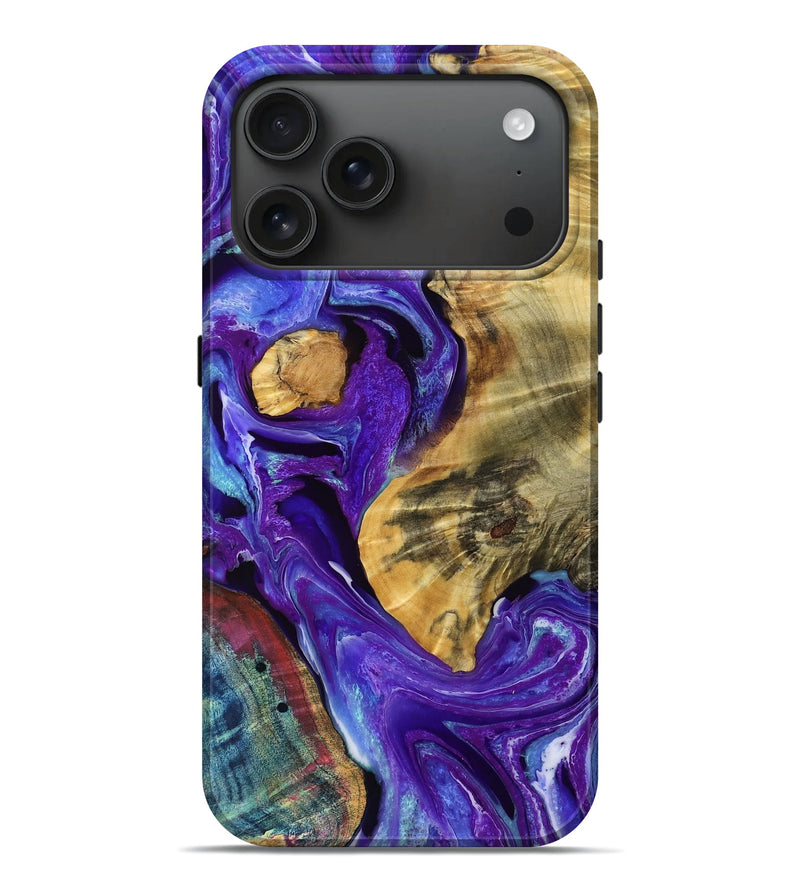 iPhone 17 Pro Max Wood Live Edge Phone Case - Selma (Purple, 782476)