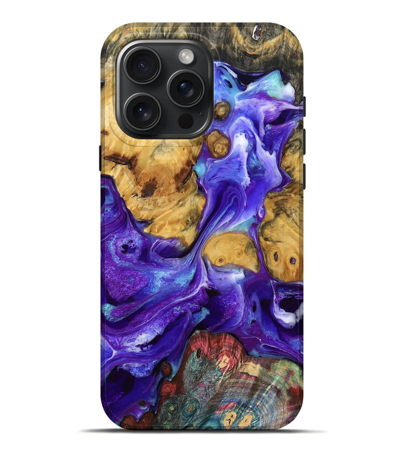 iPhone 16 Pro Max Wood Live Edge Phone Case - Vern (Purple, 782477)