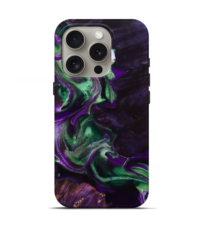 iPhone 16 Pro Wood Live Edge Phone Case - Flynn (Purple, 782757)