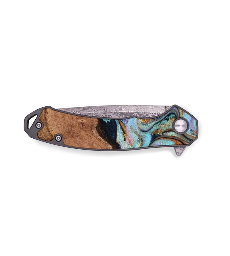 EDC Wood Pocket Knife - Lucian (Teal & Gold, 782767)