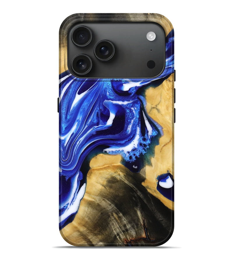 iPhone 17 Pro Max Wood Live Edge Phone Case - Ryland (Blue, 782874)
