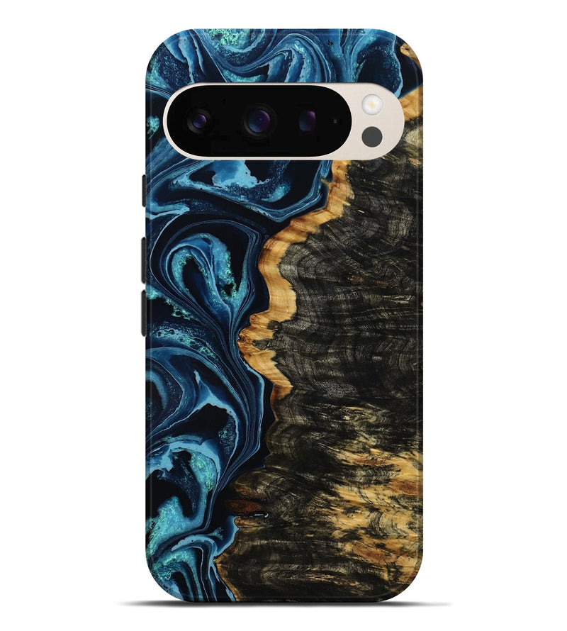 Pixel 10 Pro XL Wood Live Edge Phone Case - Makala (Blue, 782879)