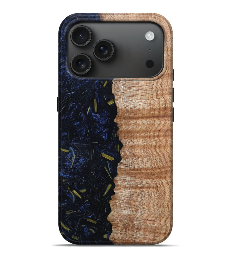 iPhone 17 Pro Max Wood Live Edge Phone Case - Jax (Blue, 783198)