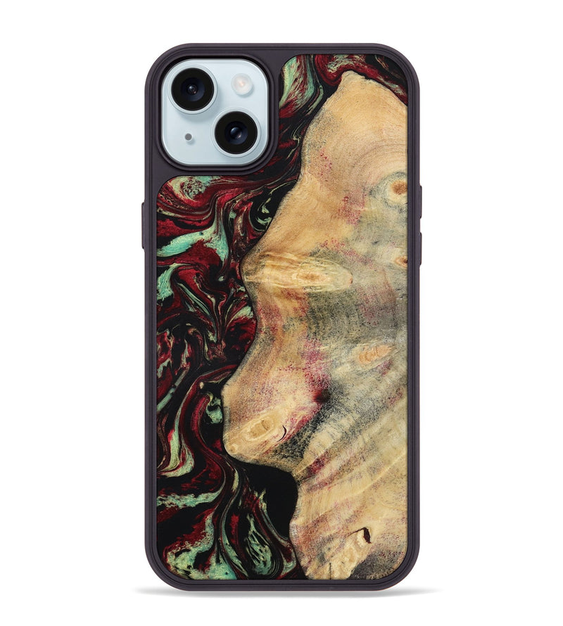 iPhone 15 Plus Wood Phone Case - Branden (Red, 783289)