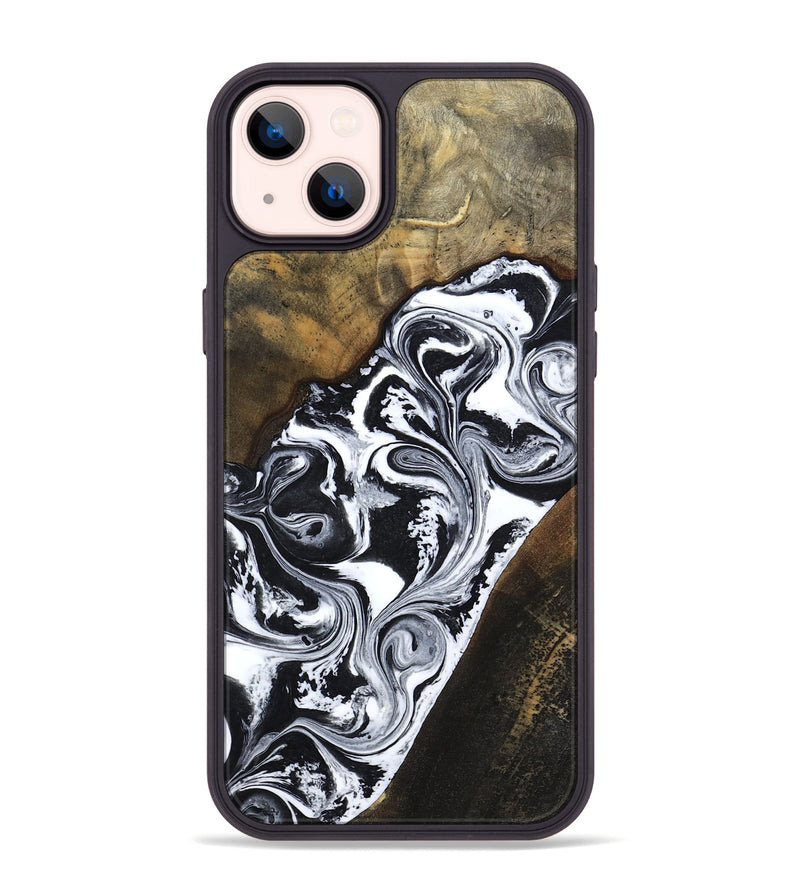 iPhone 14 Plus Wood Phone Case - Savana (Black & White, 783383)