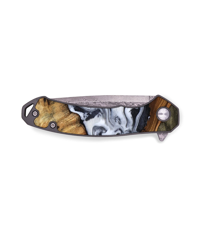 EDC Wood Pocket Knife - Ashton (Black & White, 783583)