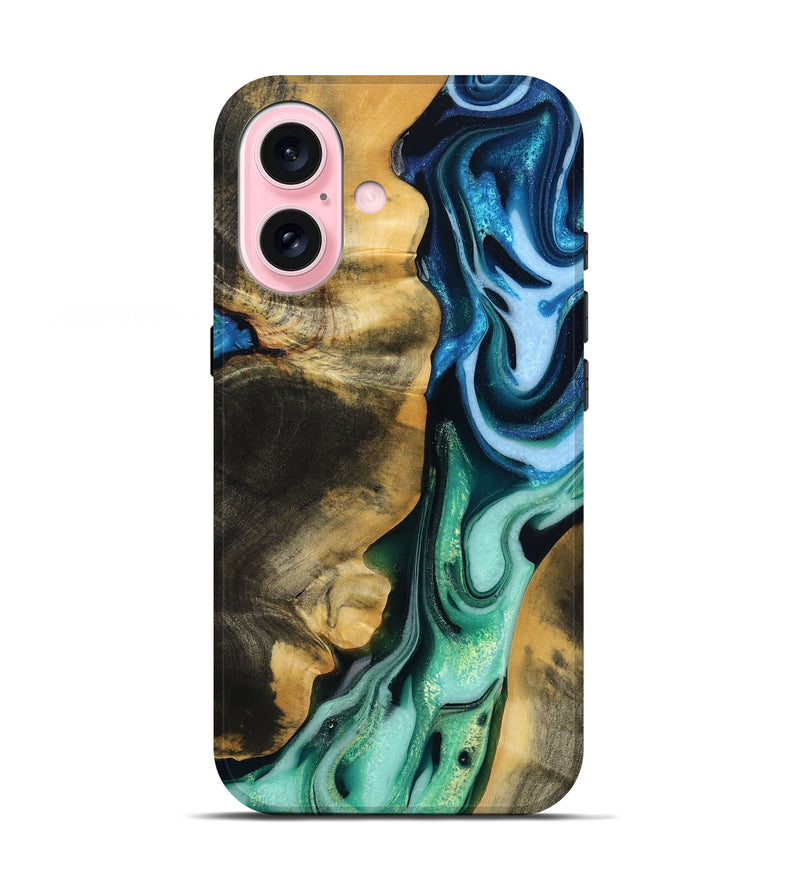 iPhone 17 Wood Live Edge Phone Case - Cooper (Green, 783926)