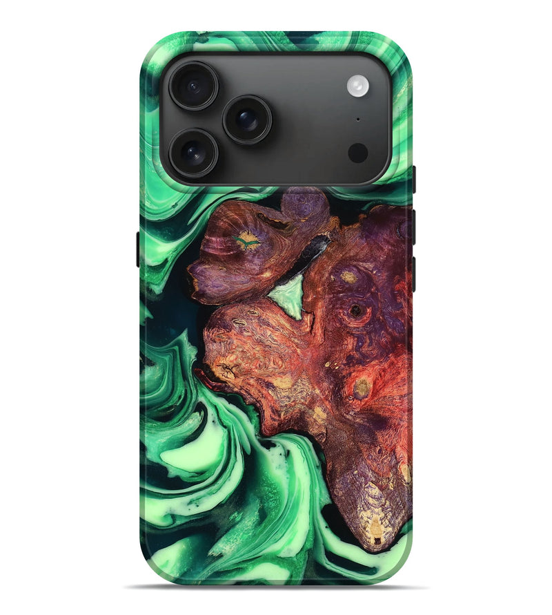 iPhone 17 Pro Max Wood Live Edge Phone Case - Kahlil (Green, 783930)