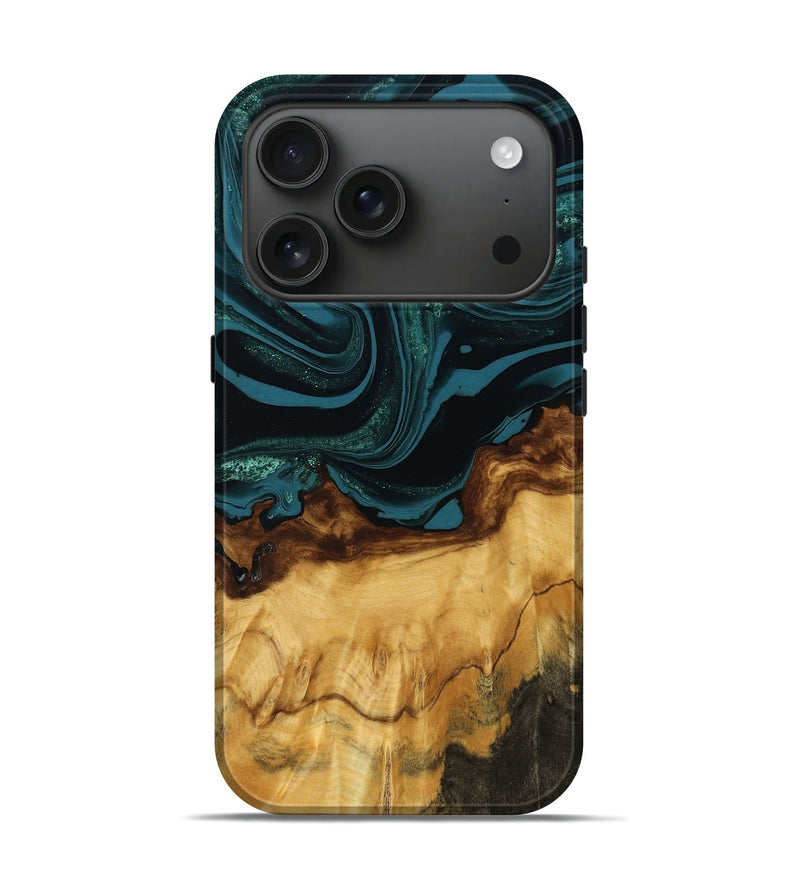iPhone 17 Pro Wood Live Edge Phone Case - Alice (Green, 783944)
