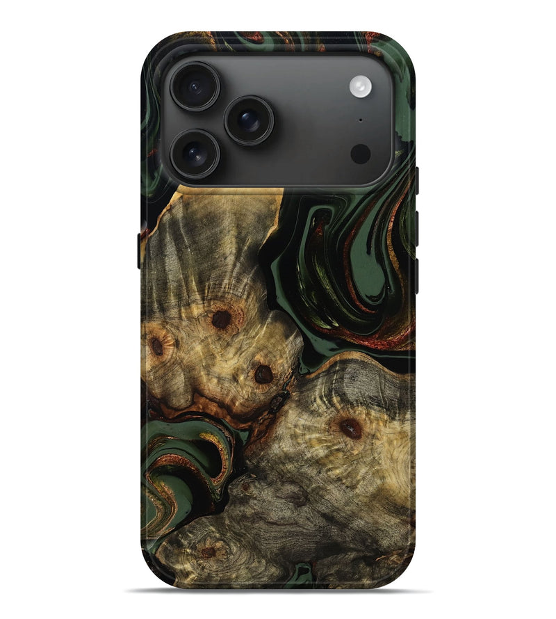 iPhone 17 Pro Max Wood Live Edge Phone Case - Nova (Green, 783949)