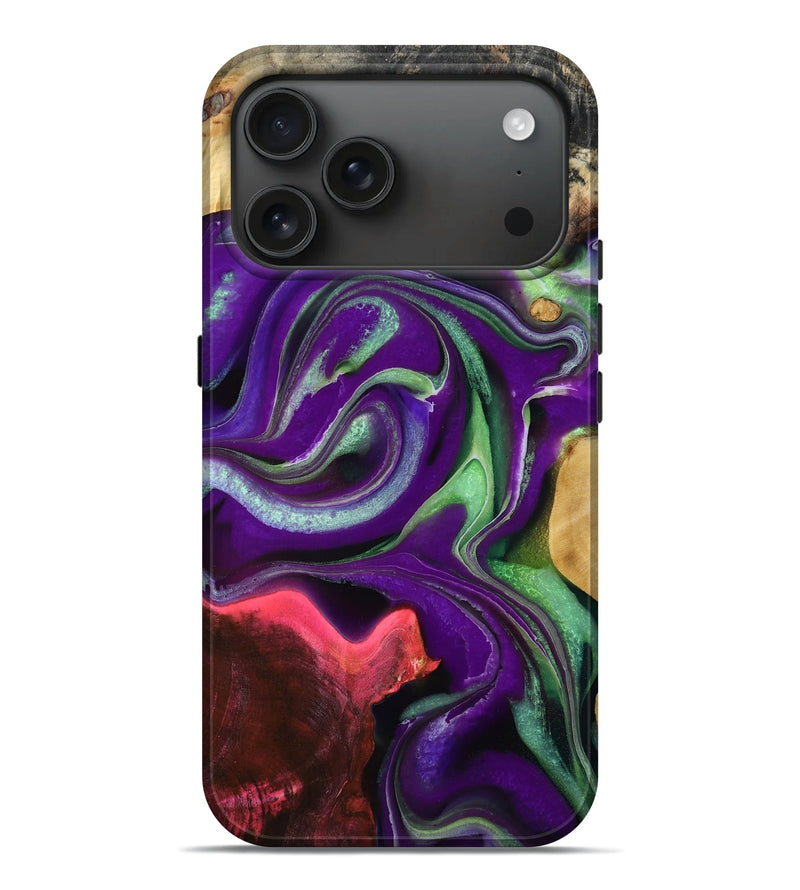 iPhone 17 Pro Max Wood Live Edge Phone Case - Carmela (Purple, 784274)