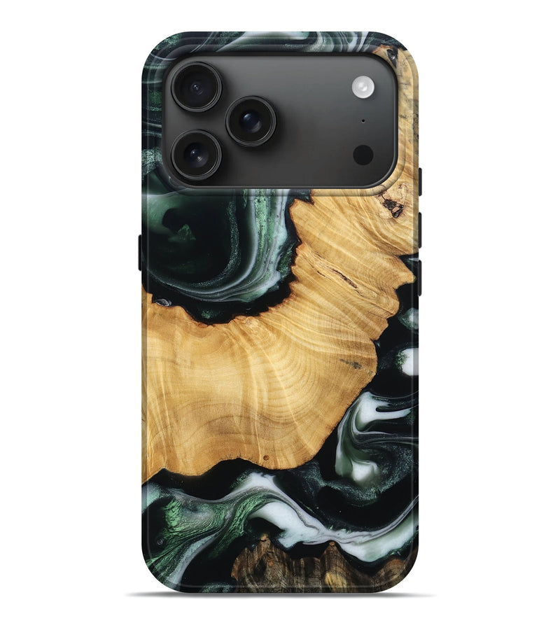 iPhone 17 Pro Max Wood Live Edge Phone Case - Karie (Green, 784277)