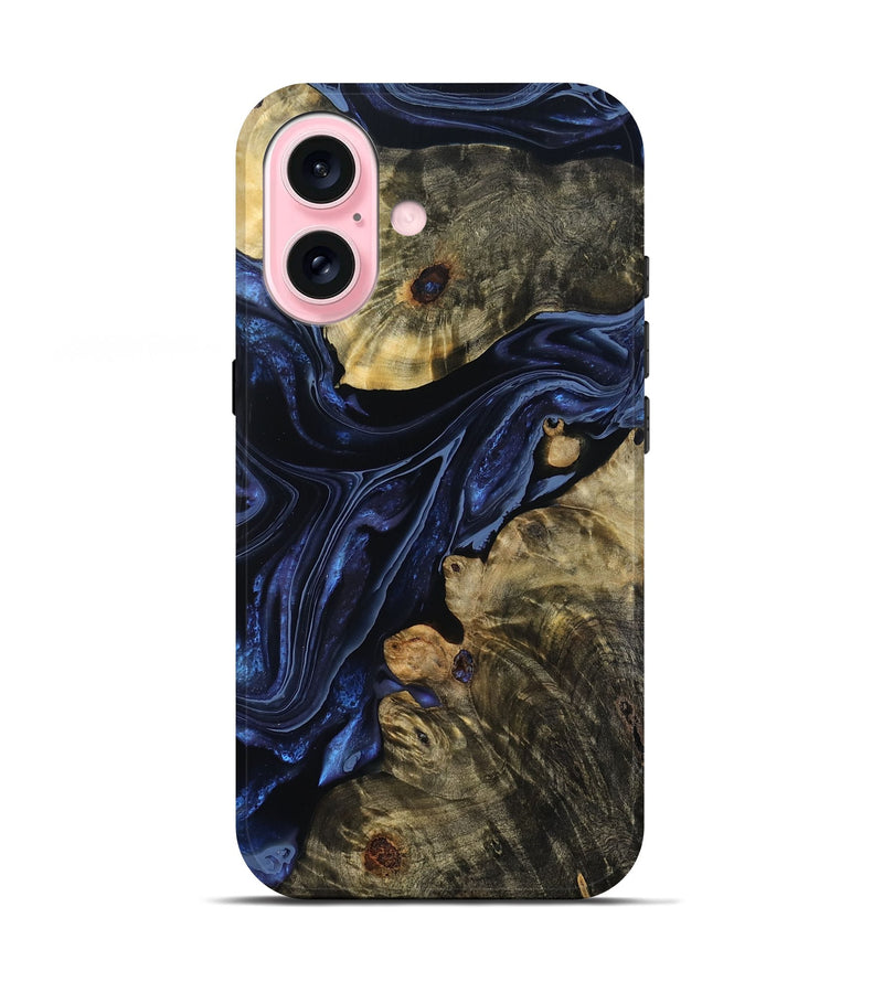iPhone 17 Wood Live Edge Phone Case - Mitchel (Blue, 784293)