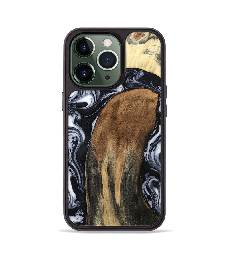 iPhone 13 Pro Wood Phone Case - Iona (Black & White, 784440)