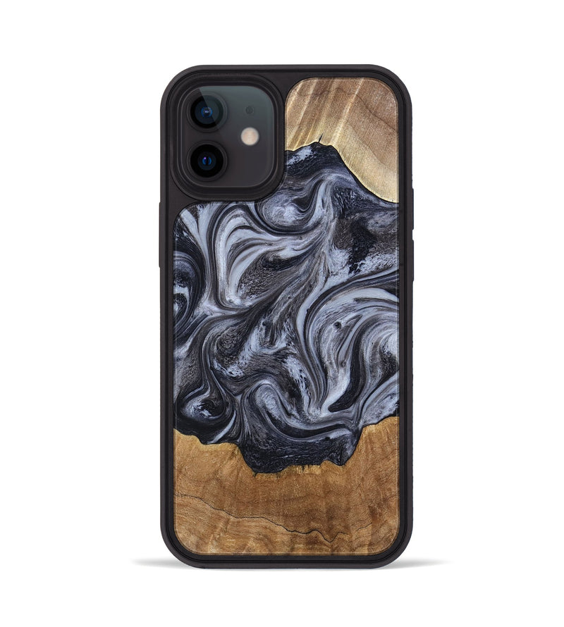 iPhone 12 Wood Phone Case - Clifton (Black & White, 784447)