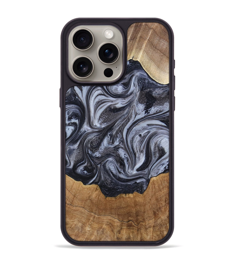 iPhone 15 Pro Max Wood Phone Case - Clifton (Black & White, 784447)