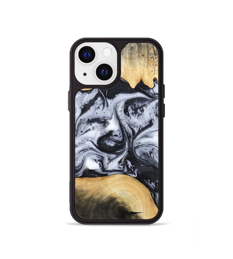 iPhone 13 mini Wood Phone Case - Aja (Black & White, 784591)