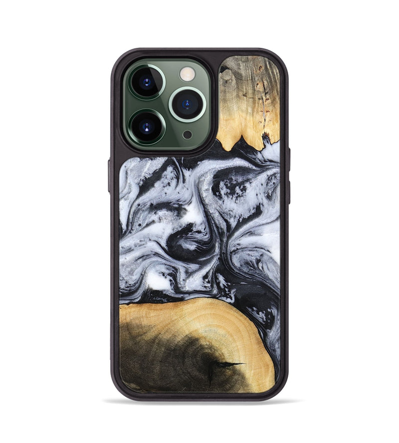 iPhone 13 Pro Wood Phone Case - Aja (Black & White, 784591)