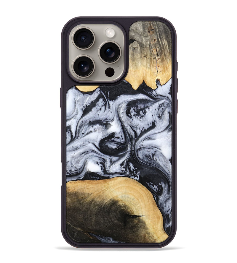 iPhone 16 Pro Max Wood Phone Case - Aja (Black & White, 784591)