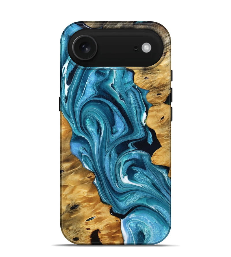 iPhone 17 Air Wood Live Edge Phone Case - Hadley (Blue, 784643)