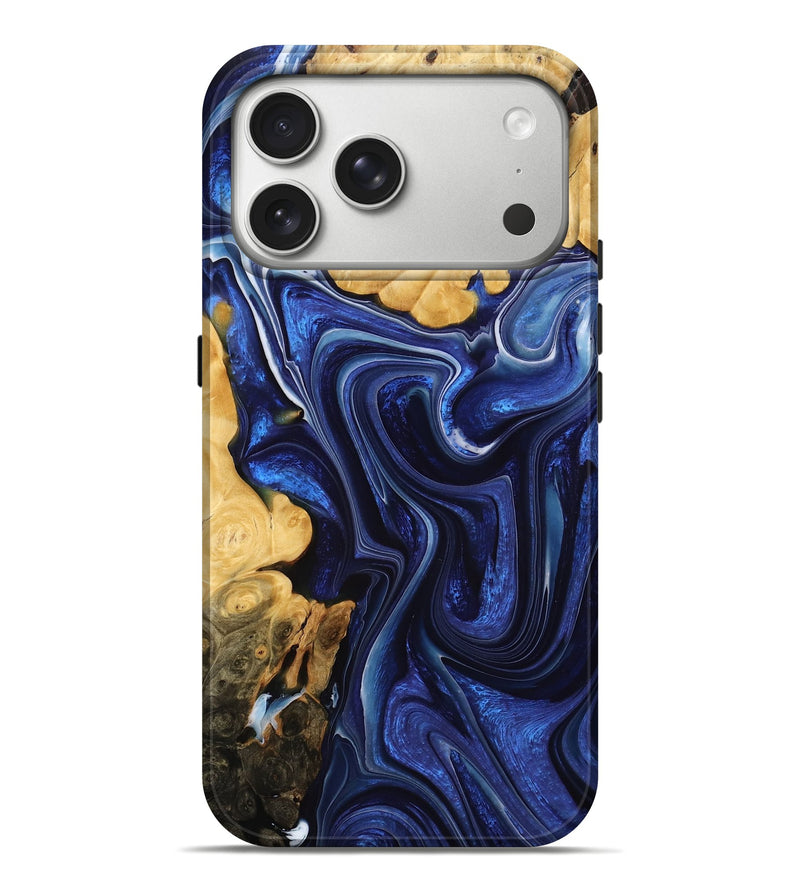 iPhone 17 Pro Max Wood Live Edge Phone Case - Graham (Blue, 784655)