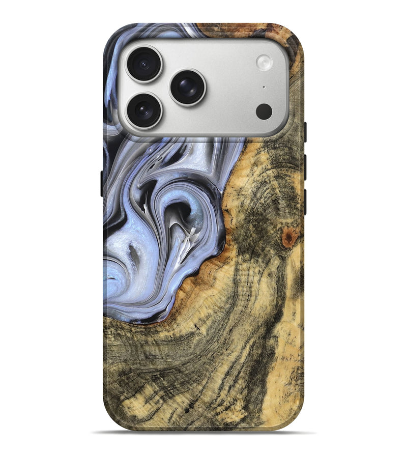 iPhone 17 Pro Max Wood Live Edge Phone Case - Nannie (Black & White, 784656)