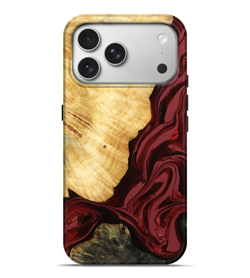 iPhone 17 Pro Max Wood Live Edge Phone Case - Sheldon (Red, 784815)