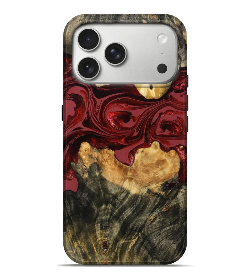 iPhone 17 Pro Max Wood Live Edge Phone Case - Jeanine (Red, 784831)