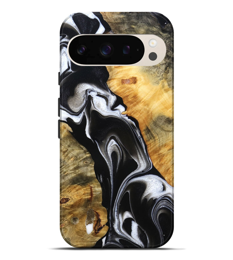 Pixel 10 Pro XL Wood Live Edge Phone Case - Azariah (Black & White, 784838)