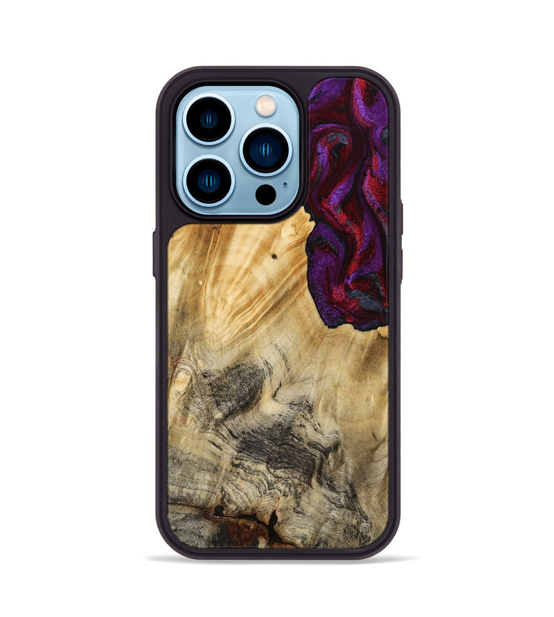 iPhone 14 Pro Wood Phone Case - Vickie (Red, 784878)