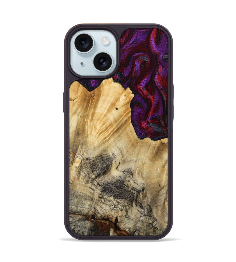 iPhone 15 Wood Phone Case - Vickie (Red, 784878)