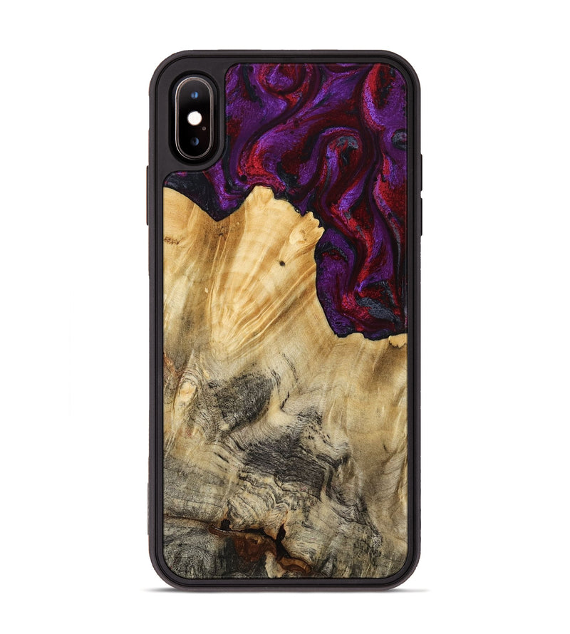 iPhone Xs Max Wood Phone Case - Vickie (Red, 784878)