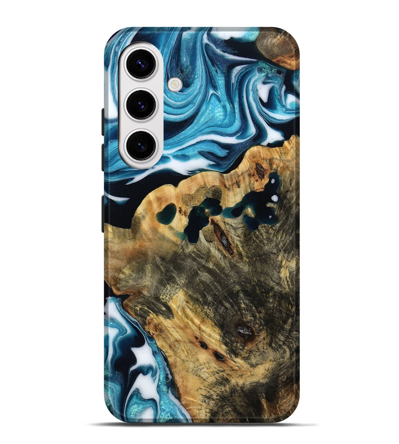 Galaxy S25 Plus Wood Live Edge Phone Case - Brayan (Blue, 785088)