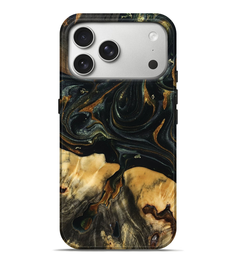 iPhone 17 Pro Max Wood Live Edge Phone Case - Matheo (Green, 785107)