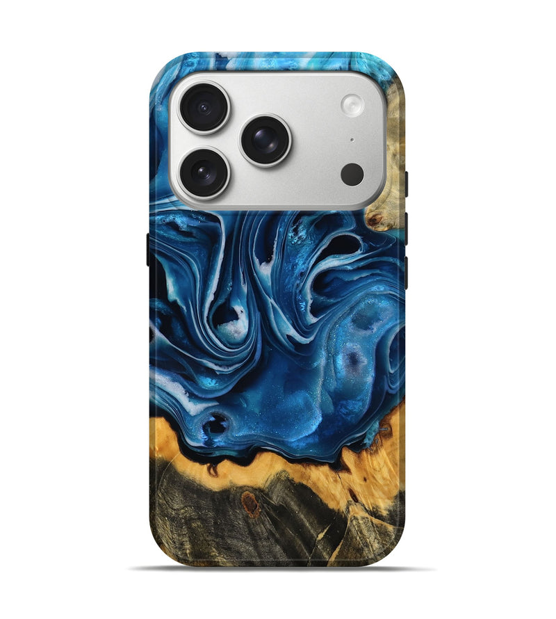 iPhone 17 Pro Wood Live Edge Phone Case - Osvaldo (Blue, 785250)
