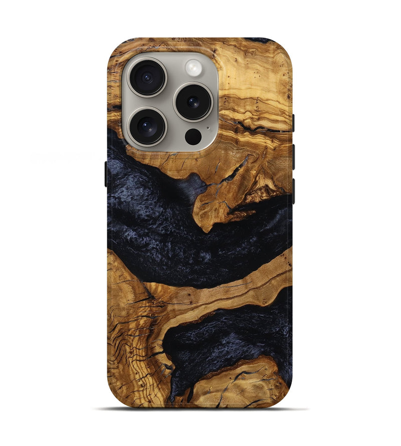 iPhone 16 Pro Wood Live Edge Phone Case - Damari (Ancient Olive, 785393)