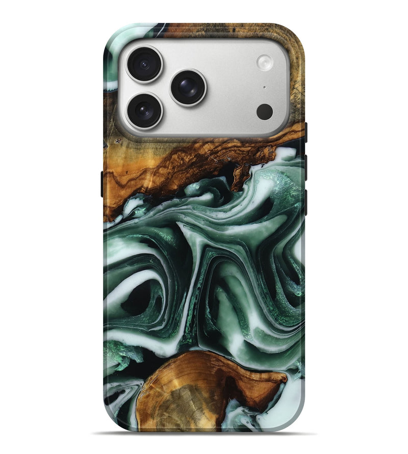 iPhone 17 Pro Max Wood Live Edge Phone Case - Marjory (Green, 785712)