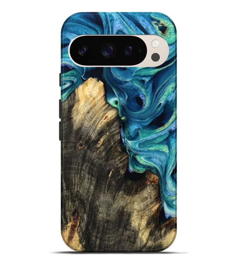 Pixel 10 Pro XL Wood Live Edge Phone Case - Brody (Blue, 785713)
