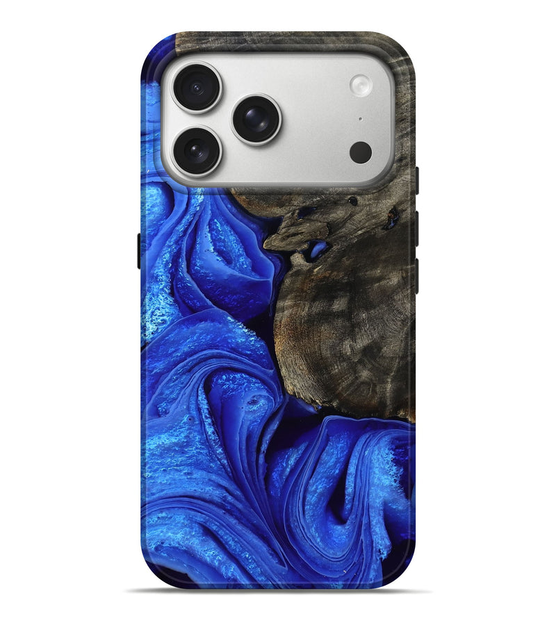 iPhone 17 Pro Max Wood Live Edge Phone Case - Loyd (Blue, 785716)