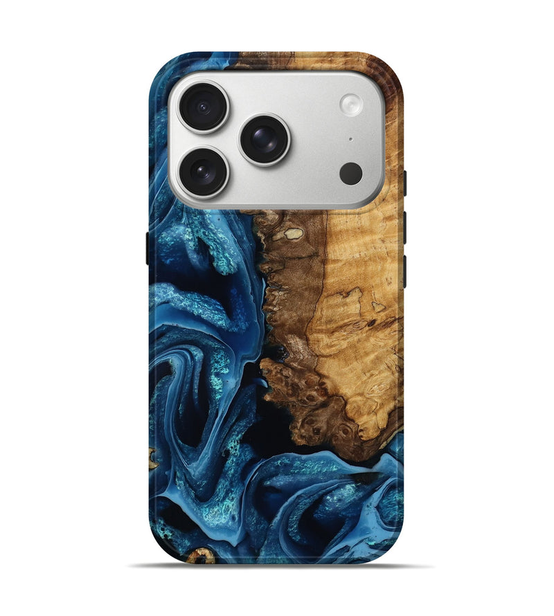 iPhone 17 Pro Wood Live Edge Phone Case - Gaige (Blue, 785717)