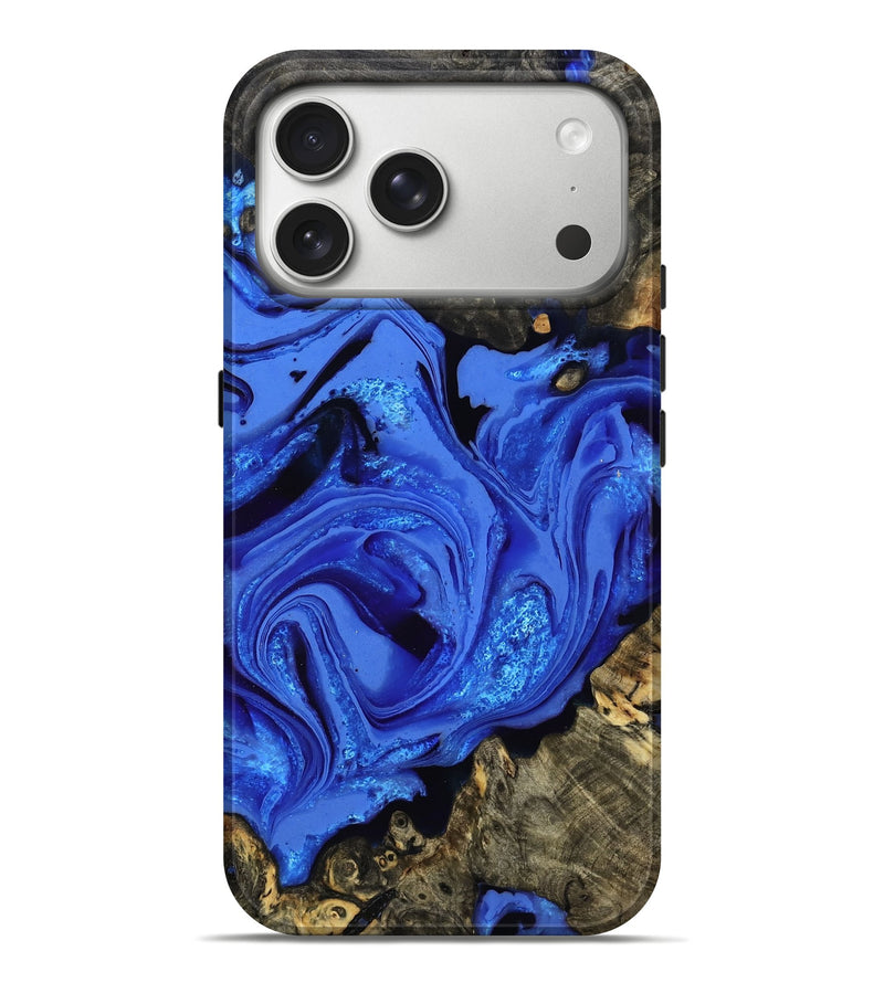 iPhone 17 Pro Max Wood Live Edge Phone Case - Loy (Blue, 785731)
