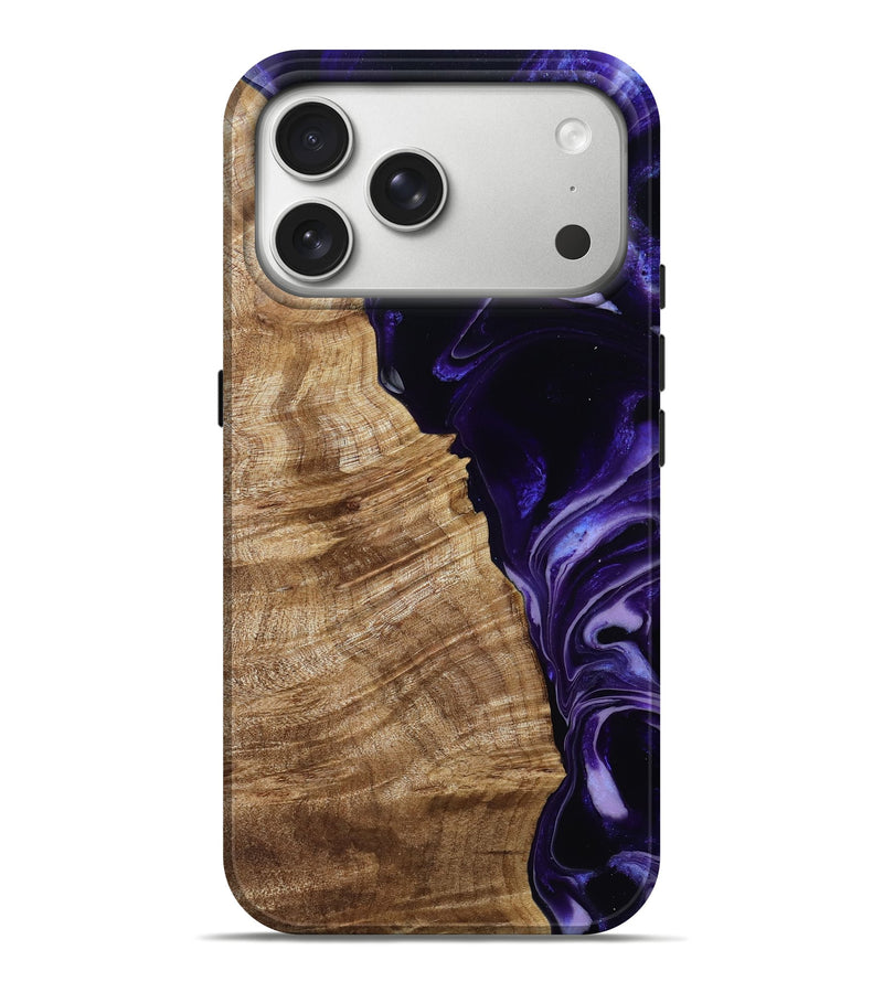 iPhone 17 Pro Max Wood Live Edge Phone Case - Jeanna (Purple, 785732)