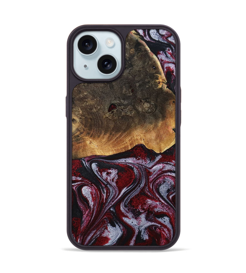 iPhone 15 Wood Phone Case - Javion (Red, 785854)