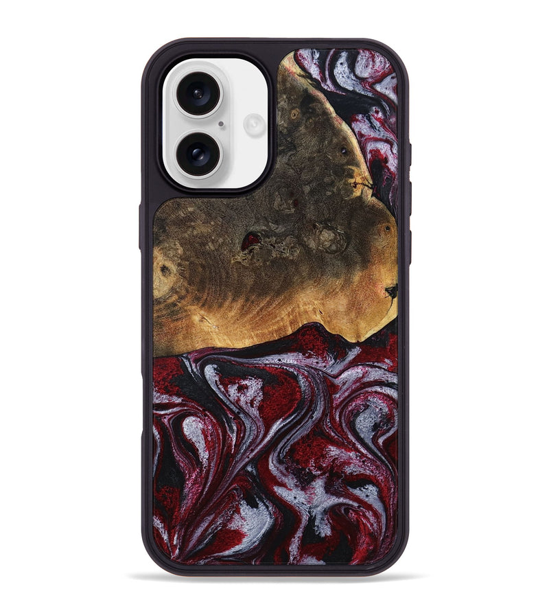 iPhone 16 Plus Wood Phone Case - Javion (Red, 785854)