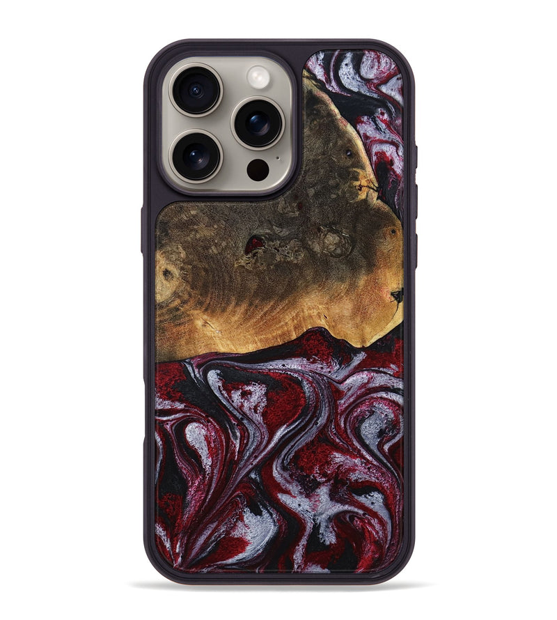 iPhone 16 Pro Max Wood Phone Case - Javion (Red, 785854)