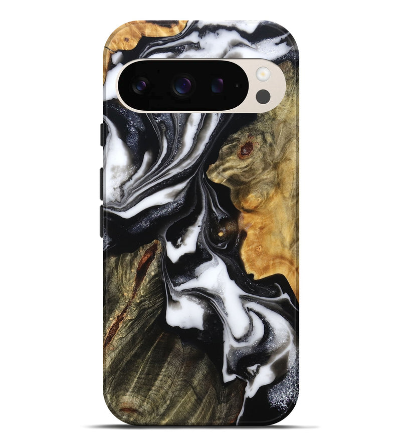 Pixel 10 Pro XL Wood Live Edge Phone Case - Zeke (Black & White, 786187)