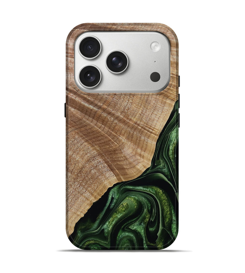 iPhone 17 Pro Wood Live Edge Phone Case - Koa (Green, 786196)